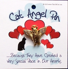 Gold Cat Angel Pins