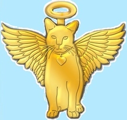 Gold Cat Angel Pins