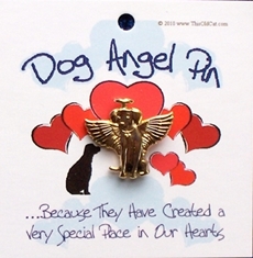 Gold Dog Angel Pins