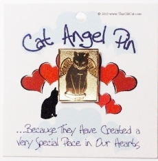 Gold Cat Angel Pins