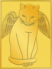 Gold Cat Angel Pins